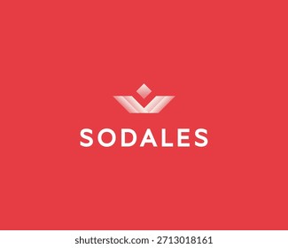 Logotipo de flor de botão abstrato a partir de formas geométricas gradientes. Beleza criativa salão cosméticos spa vetor logotipo