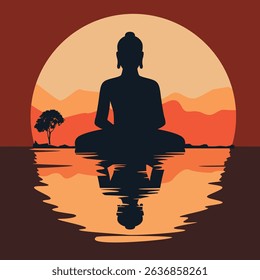 Abstract Buddha, infinite meaning vector illustration