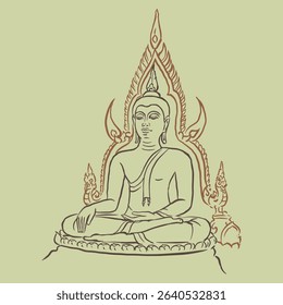 Abstract of Buddha vector for illustration, card, decoration