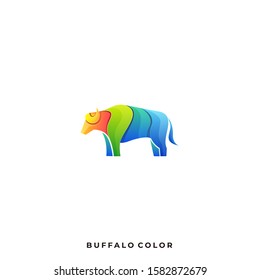 Abstract Buffalo Illustration Vector Template. Suitable for Creative Industry, Multimedia, entertainment, Educations, Shop, and any related business