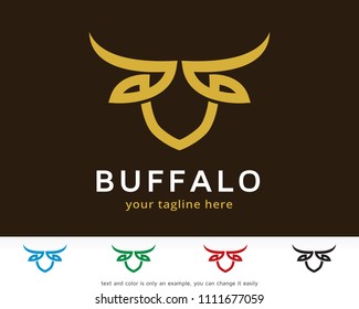 Abstract Buffalo Logo Symbol Template Design Vector, Emblem, Design Concept, Creative Symbol, Icon