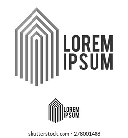 Abstract build logo template. Colored and uncolored logo. Editable text