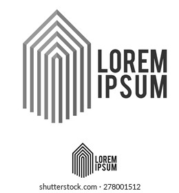 Abstract build logo template. Colored and uncolored logo. Editable text