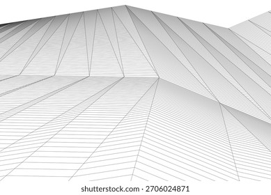 Edificio Abstractas 3D ilustración. Fondo arquitectónico 