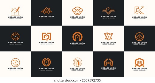 abstract building and estate logo design