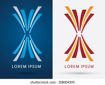 Abstract building, hot and cool graphic vector.