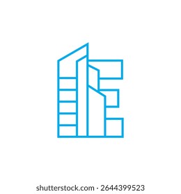 Edifício abstrato , Design inicial do logotipo da letra E