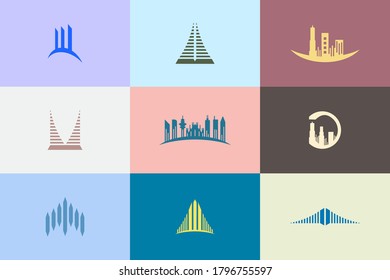 Abstract building kit logo design template