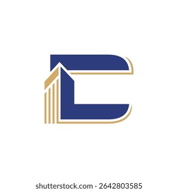 Abstract Building and Letter C Logo Design