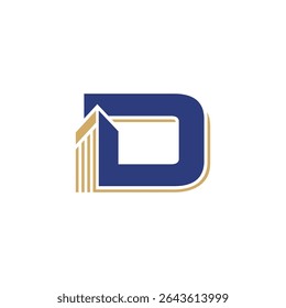 Abstract Building and Letter D Logo Design