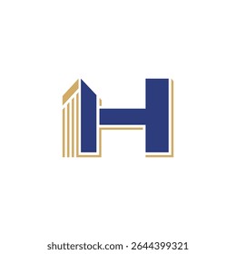 Abstract Building and Letter H Logo Design
