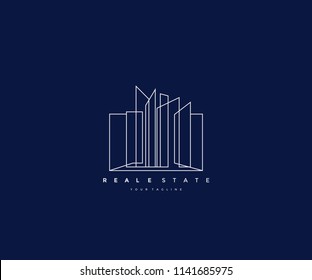Abstract Building Line Design Logo