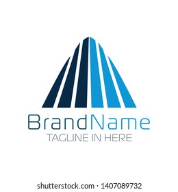 Abstract Building Logo In Blue Color