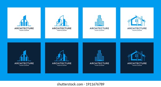 Diseño de logotipo de construcción abstracto para arquitectura