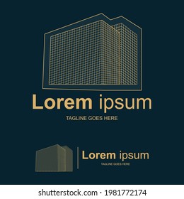Abstraktes Design des Gebäudelogo für das Firmenlogo oder das Datenlogo.
