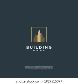 Abstract building logo design real estate, architecture, construction