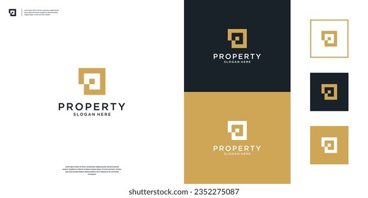 Abstract building logo design with simple icon