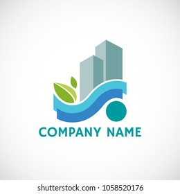 Abstract building logo design template. Abstract emblem. Vector illustration