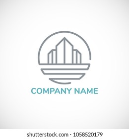 Abstract building logo design template. Abstract emblem. Vector illustration