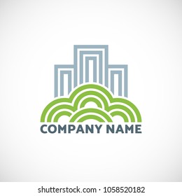 Abstract building logo design template. Abstract emblem. Vector illustration