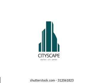 Abstract building logo design template. Creative cityscape logotype for your company.