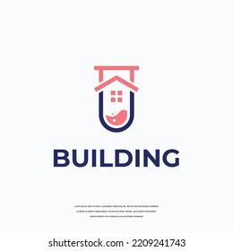 abstract building logo, laboratory logo design