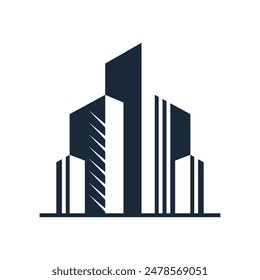 abstract building logo line art simple vector