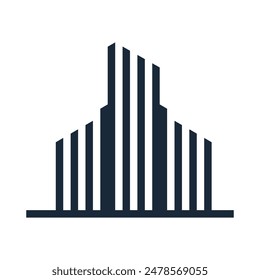 abstract building logo line art simple vector