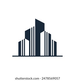 abstract building logo line art simple vector