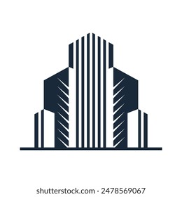 abstract building logo line art simple vector