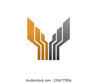 Abstract Building Logo Template, Icon, Symbol - Vector