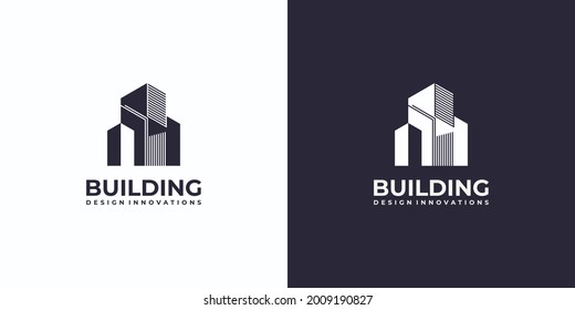 Abstract building logo template. real estate logo design inspiration