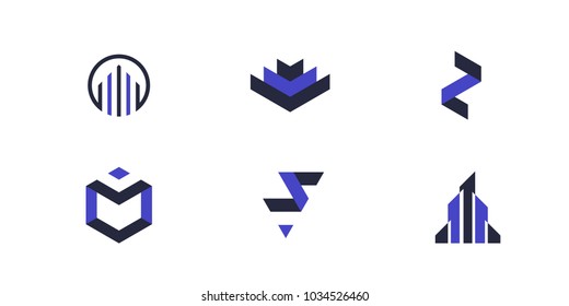 Abstract building logos, vector