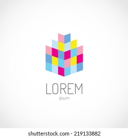 Abstract building or open book logo template