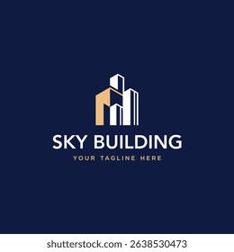 abstract building real estate logo