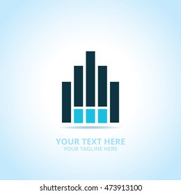 Abstract Building Real Estate logo, design concept, emblem, icon, flat logotype element for template.