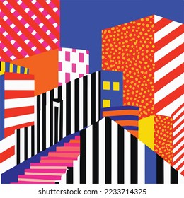 Abstract building and shapes background