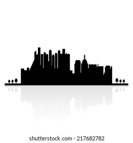 abstract building silhouettes on a white background