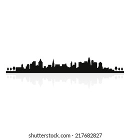 abstract building silhouettes on a white background