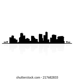 abstract building silhouettes on a white background
