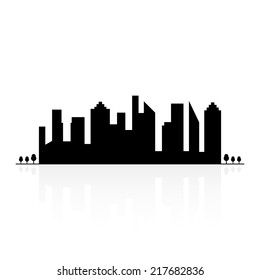 abstract building silhouettes on a white background