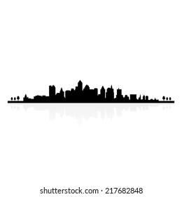 abstract building silhouettes on a white background