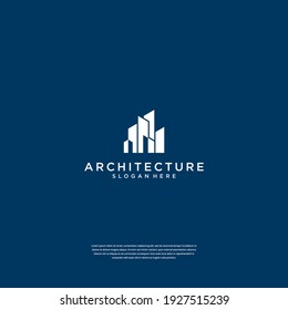 Resumen diseño del logotipo de la estructura de edificios, arquitectura, construcción