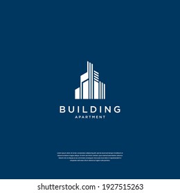 Resumen diseño del logotipo de la estructura de edificios, arquitectura, construcción