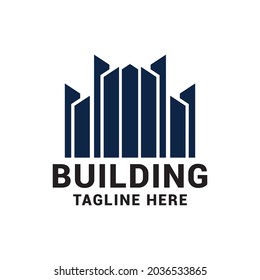Abstract building structure logo design real estate, architecture, construction.