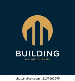 Abstract building structure logo design real estate, architecture, construction.