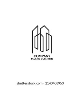 Resumen diseño del logotipo de la estructura de edificios, arquitectura, construcción