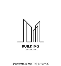 Abstract building structure logo design real estate, architecture, construction