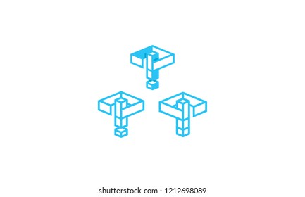 abstract building technology logo icon vector