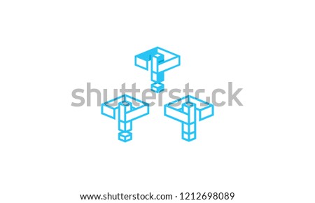 abstract building technology logo icon vector
